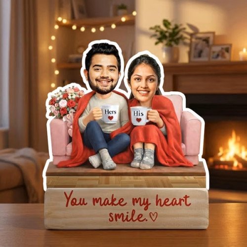 Cozy Couple Personalized Caricature Cozy Couple Personalized Caricature