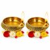 Golden Traditional and Decorative Brass Kuber Diyas set of 2 Golden Traditional and Decorative Brass Kuber Diyas set of 2