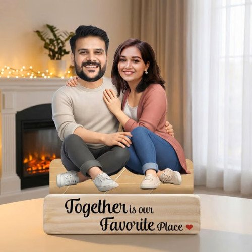 Personalized Together Is Our Favorite Place Couple's Caricature Personalized Together Is Our Favorite Place Couple's Caricature